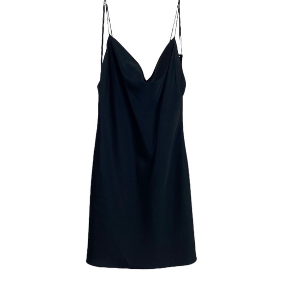 Alice + Olivia Dress Mini Slip Harmony Black Cowl Neck Sleeveless - Picture 7 of 11